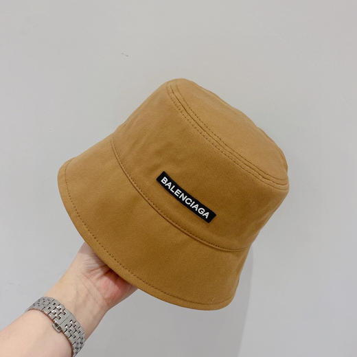 BALENCIAGA巴黎世家新款纯棉小檐渔夫帽-棕色 商品图1