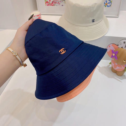 Chan*l小香新款纯棉刺绣小logo-蓝色 商品图8