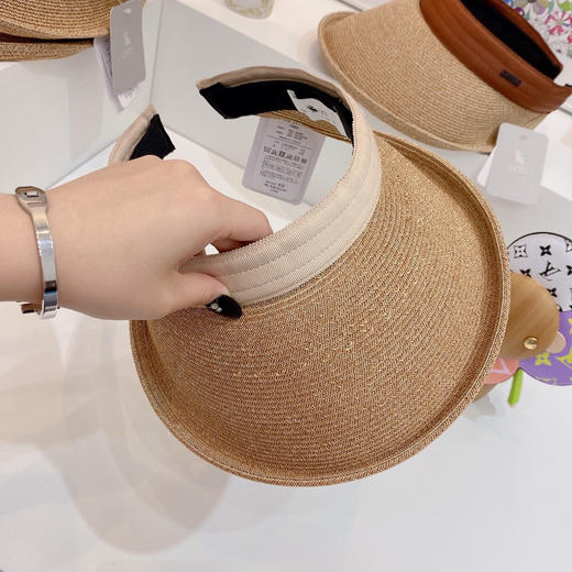 日本原单CA4LA高品质空顶防晒草帽-杏色 商品图3