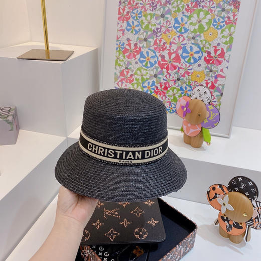 D!or迪奥2021专柜新款细麦杆度假礼帽遮阳帽 商品图7