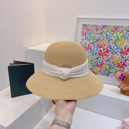 Ch@nel小香夏季新款细辫平顶礼帽-白色 商品图5