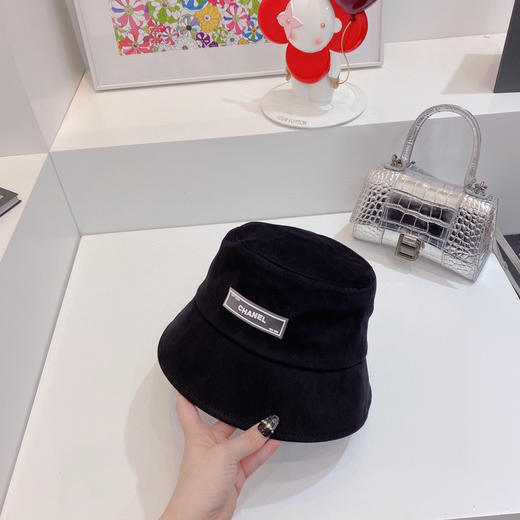chanel小香shi家新款彩色纯棉渔夫🔝帽-黑色 商品图3