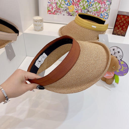 日本原单CA4LA高品质空顶防晒草帽-棕色 商品图5