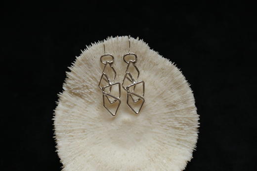 CHEZ BOQUE 爵士年代系列原创手工925银耳环《悬窗》 商品图1