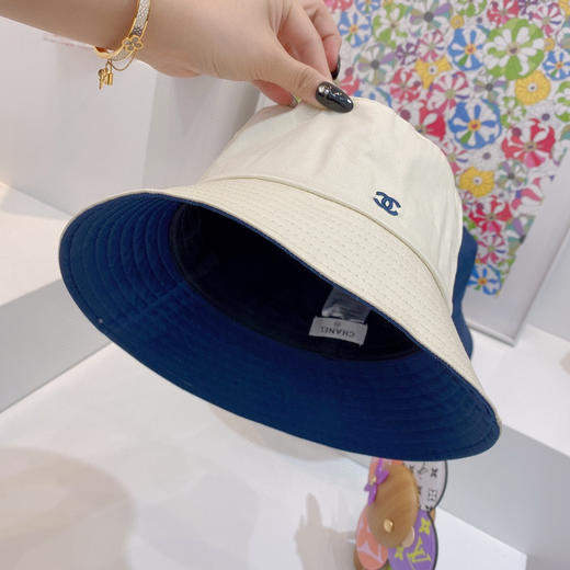 Chan*l小香新款纯棉刺绣小logo-白色 商品图3