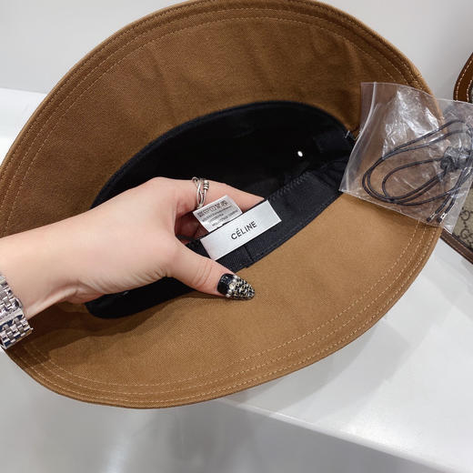CELINE思琳春夏新款气孔棉布渔夫帽-咖色 商品图8