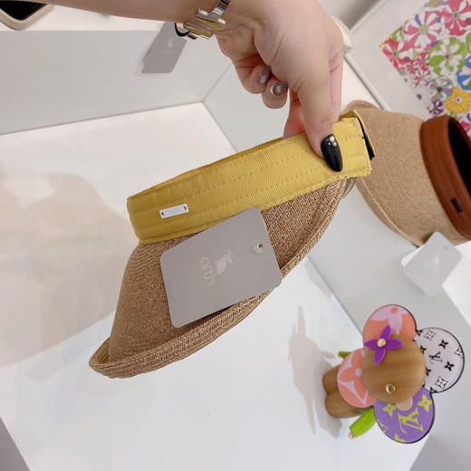 日本原单CA4LA高品质空顶防晒草帽-黄色 商品图7