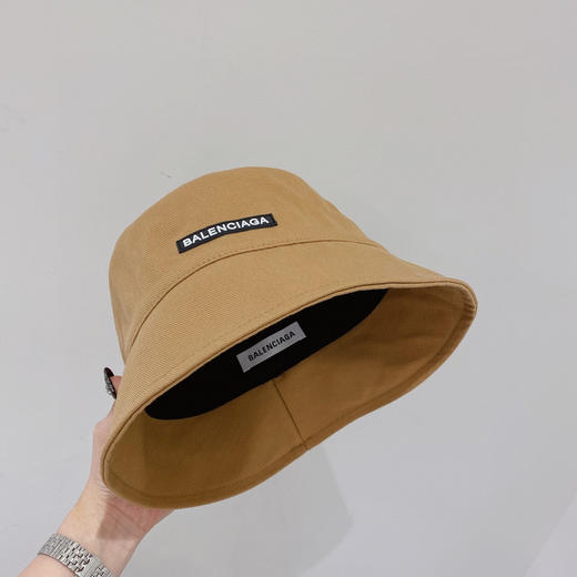 BALENCIAGA巴黎世家新款纯棉小檐渔夫帽-棕色 商品图3
