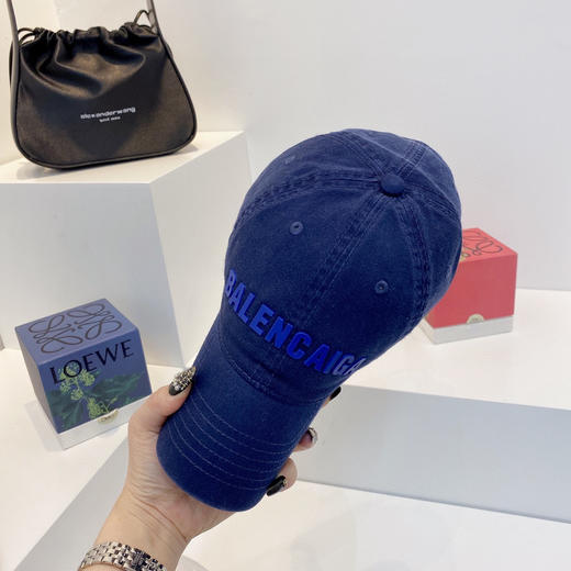 BAL巴黎shi家新款彩色纯棉棒球帽-深蓝色 商品图2