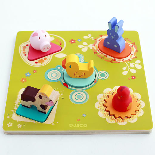 DJECO早教启蒙益智玩具形状配对动物/昆虫 商品图0