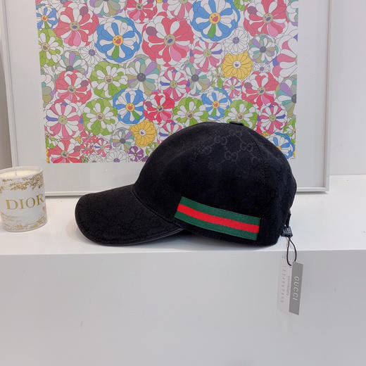 Gucci(古奇)经典原单棒球帽-黑色 商品图0