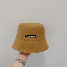 BALENCIAGA巴黎世家新款纯棉小檐渔夫帽-棕色