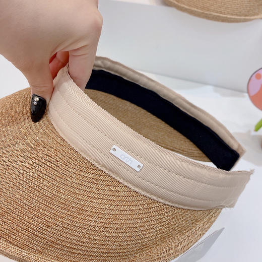 日本原单CA4LA高品质空顶防晒草帽-杏色 商品图2