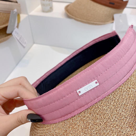 日本原单CA4LA高品质空顶防晒草帽-粉色 商品图3