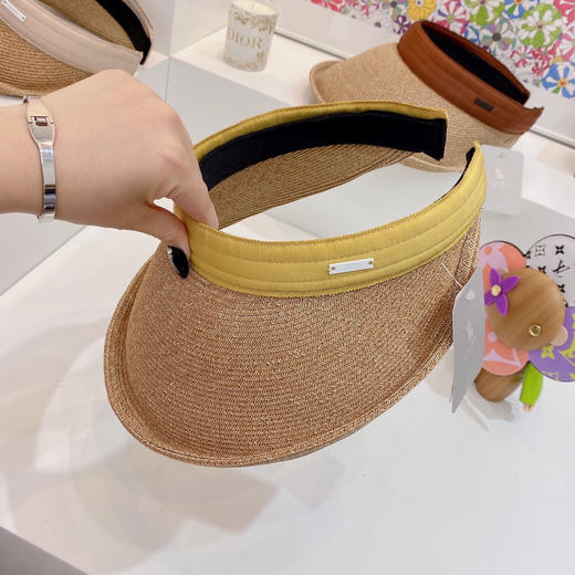 日本原单CA4LA高品质空顶防晒草帽-黄色 商品图2
