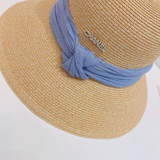 Ch@nel小香夏季新款细辫平顶礼帽-蓝色 商品图4