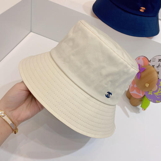 Chan*l小香新款纯棉刺绣小logo-白色 商品图0