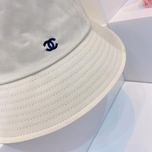 Chan*l小香新款纯棉刺绣小logo-白色 商品图7