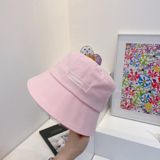 chanel小香shi家新款彩色纯棉渔夫🔝帽-粉色 商品图7