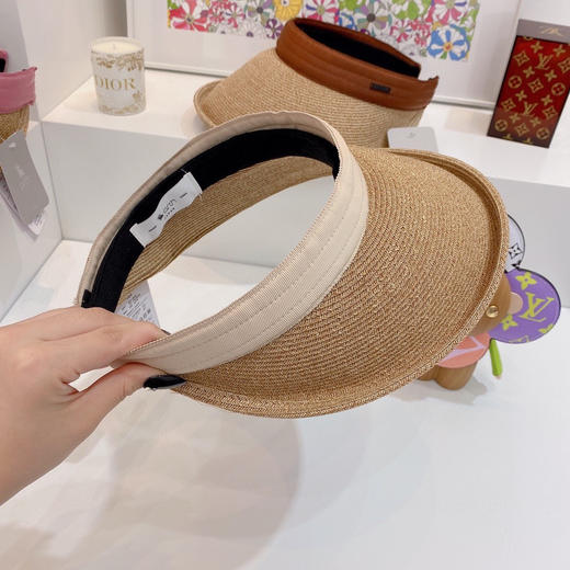 日本原单CA4LA高品质空顶防晒草帽-杏色 商品图4