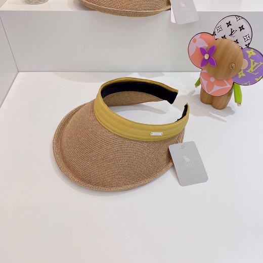 日本原单CA4LA高品质空顶防晒草帽-黄色 商品图1