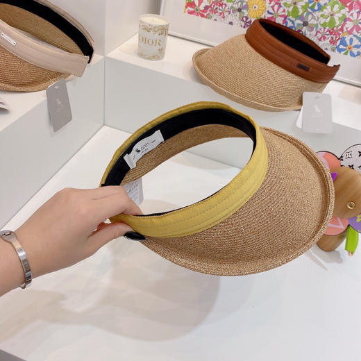 日本原单CA4LA高品质空顶防晒草帽-黄色 商品图5