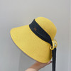 D!or春夏款PP草布遮阳帽太阳帽-黄色 商品缩略图4