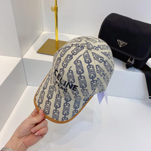 CELINE凯旋门logo锁扣提花帆布棒球帽（3色） 商品图0