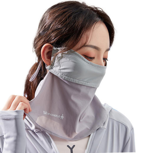 【口罩】雾敦堡夏季女士防紫外线遮阳冰丝防晒护全脸护眼角防晒面纱口罩 商品图4