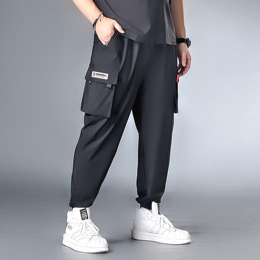 【服饰鞋包】麦齐维利夏季工装特大码冰丝壁袋休闲裤 商品图0