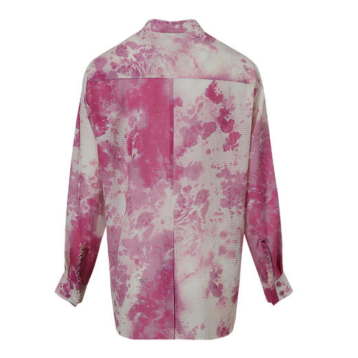 VIMAGE纬漫纪春夏款水墨画印花修身长袖衬衫衬衣上衣女V1509121 商品图5