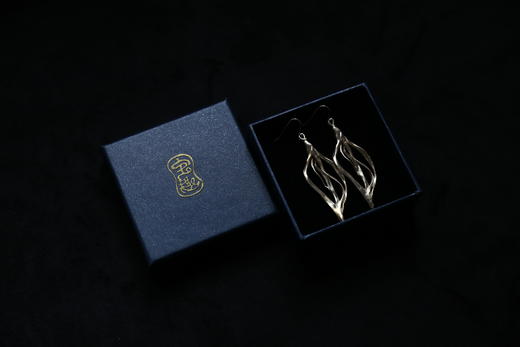 CHEZ BOQUE 爵士年代系列原创手工925银耳环《秋叶》 商品图3