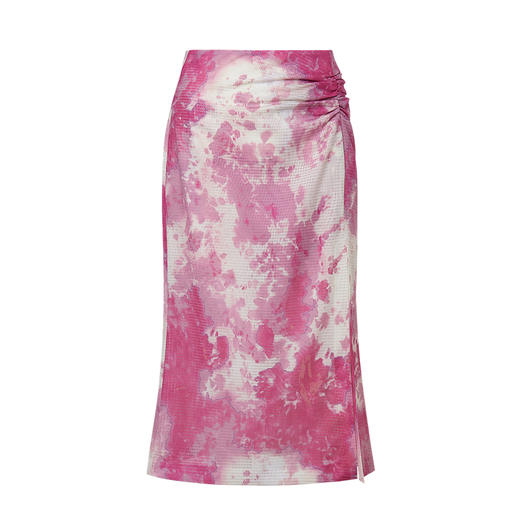 VIMAGE纬漫纪时尚复古油墨印花包臀开叉中长款半身裙女裙V1506121 商品图5