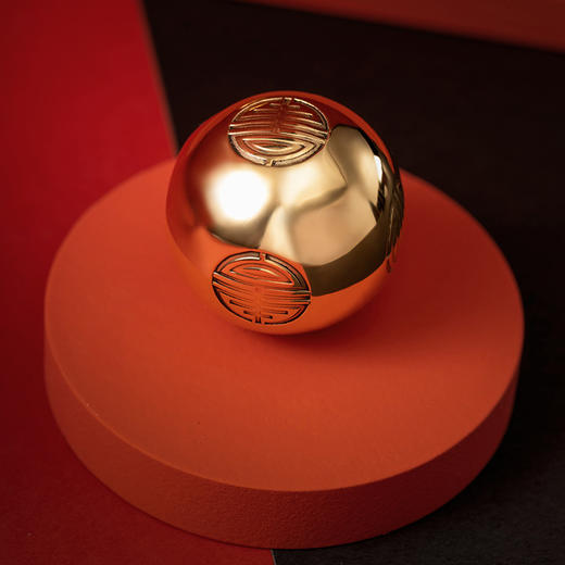 朱炳仁·铜 精铜 禧寿金球 保健非遗家居新品摆件/一对（预计下单3天后发货） 商品图4