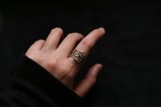 CHEZ BOQUE 爵士年代系列原创手工925银戒指《并行线》 商品图1