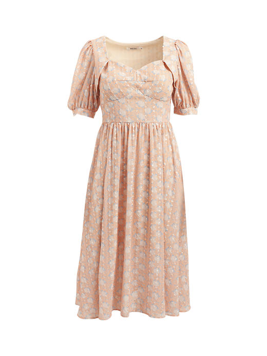 欧芮儿印花连衣裙2021夏季收腰显瘦时髦气质优雅洋气复古法式裙子 商品图3