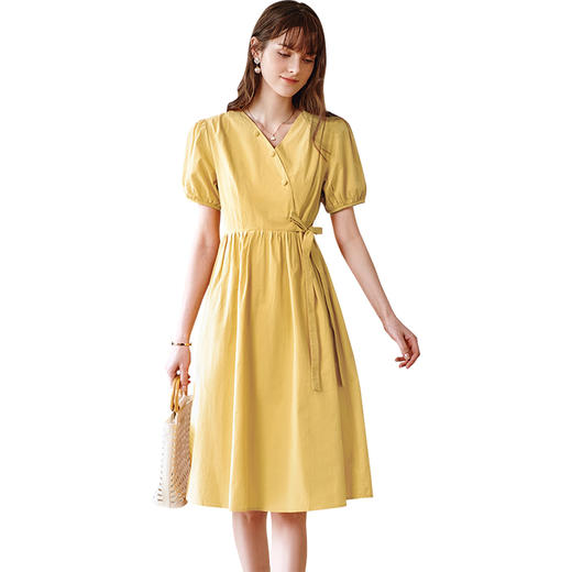 欧芮儿衬衫连衣裙2021收腰显瘦复古优雅设计感小众初恋甜美裙 商品图3