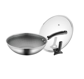 苏泊尔（SUPOR）晶钻蜂巢不锈钢炒锅30cm炒菜锅CC30JA9