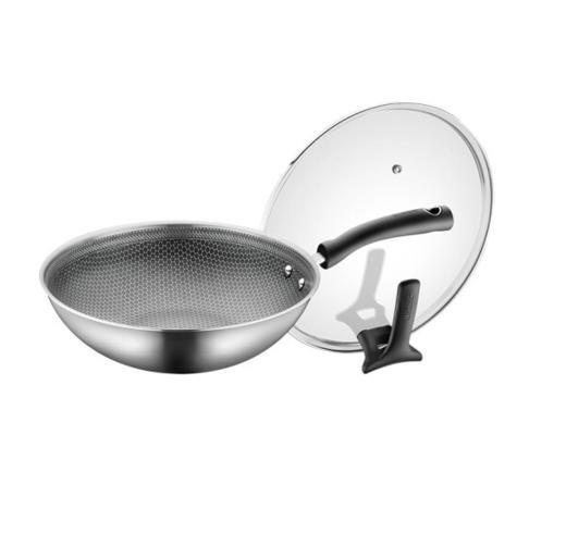 苏泊尔（SUPOR）晶钻蜂巢不锈钢炒锅30cm炒菜锅CC30JA9 商品图0