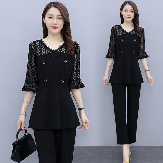GYH  659气质显瘦两件套大码蕾丝拼接减龄 商品图1