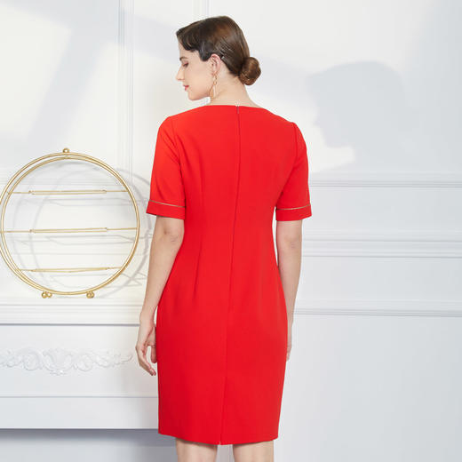 QF82A斯尔丽瑟俪春秋季新品正装四口袋职业连衣裙 商品图1