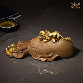 铜师傅 全铜摆件《貔貅钱袋》家居饰品 铜工艺品 客厅 礼品摆件