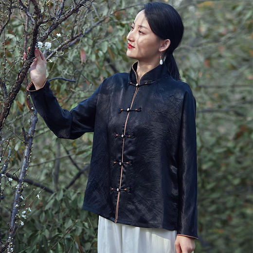 春夏醋酸新中式复古改良衬衫上衣唐装R20852 商品图1