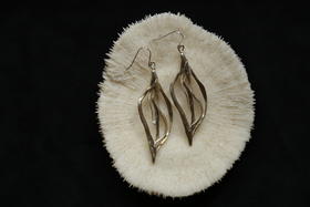 CHEZ BOQUE 爵士年代系列原创手工925银耳环《秋叶》