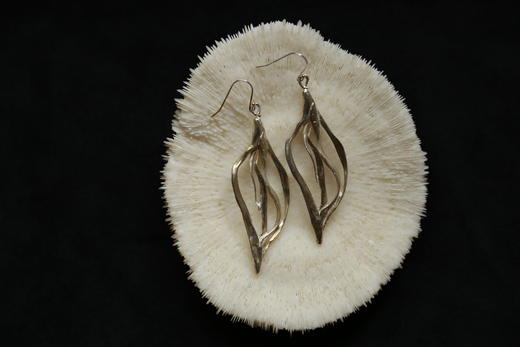 CHEZ BOQUE 爵士年代系列原创手工925银耳环《秋叶》 商品图0