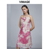 VIMAGE纬漫纪流行女装新款水墨画复古裙过膝吊带连衣裙女V1507158 商品缩略图1