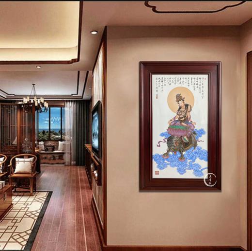 江卫华：珐琅彩文殊菩萨唐卡瓷板画 商品图1