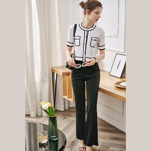 欧芮儿小香风毛针织衫女夏新款2021气质名媛优雅休闲通勤开衫外套 商品图0