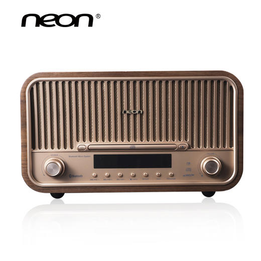 neon（丽扬）MCB820 复古迷你组合音响CD播放蓝牙光纤USB播放FM桌面台式一体式音箱 【胡桃木原色高光】 商品图0
