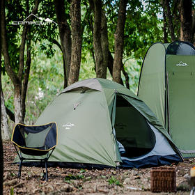 CAMPOUT「户外露营双人双层帐篷」防水遮阳沙滩帐篷 露营大帐篷